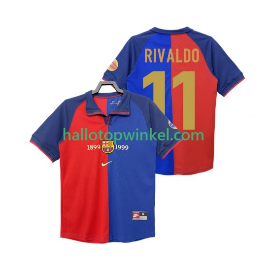 FC Barcelona Voetbalshirt RIVALDO 11 1990 2000 Retro Heren Thuis Tenue Korte Mouw