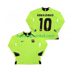 FC Barcelona Voetbalshirt RONALDINHO 10 2005 Retro Heren Uit Tenue 2006 Lange Mouw
