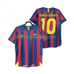 FC Barcelona Voetbalshirt RONALDINHO 10 2005 Retro Heren Thuis Tenue 2006 Korte Mouw