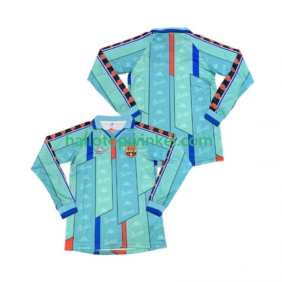 FC Barcelona Voetbalshirt 1996 1997 Retro Heren Uit Tenue Lange Mouw