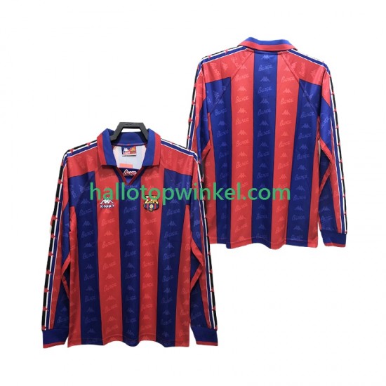 FC Barcelona Voetbalshirt 1996 1997 Retro Heren Thuis Tenue Lange Mouw