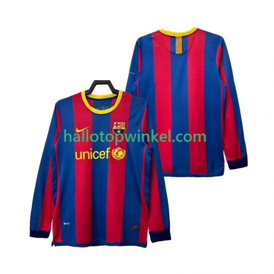 FC Barcelona Voetbalshirt Retro Heren Thuis Tenue 2011 2010 Lange Mouw