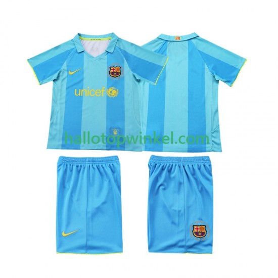 FC Barcelona Voetbalshirt 2007 Retro Kleuters/Kids Uit Tenue 2008 Korte Mouw