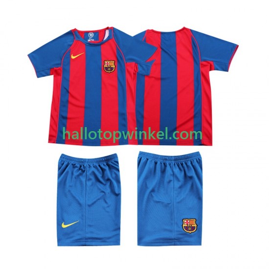 FC Barcelona Voetbalshirt 2005 Retro Kleuters/Kids Thuis Tenue 2004 Korte Mouw