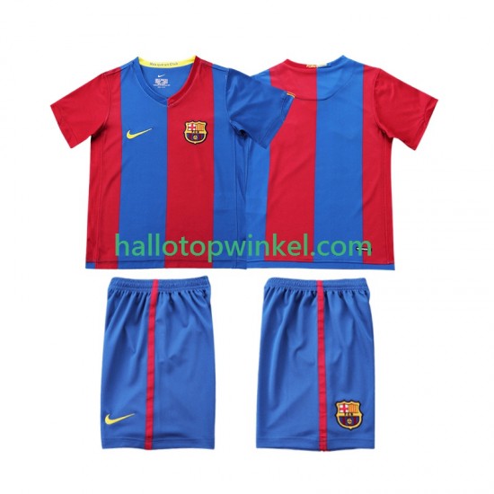FC Barcelona Voetbalshirt 2007 Retro Kleuters/Kids Thuis Tenue 2006 Korte Mouw