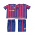 FC Barcelona Voetbalshirt 2009 Retro Kleuters/Kids Thuis Tenue 2010 Korte Mouw
