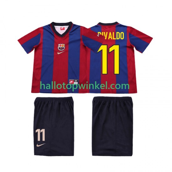 FC Barcelona Voetbalshirt Ronaldo 11 1998 Retro Kleuters/Kids Thuis Tenue 1999 Korte Mouw