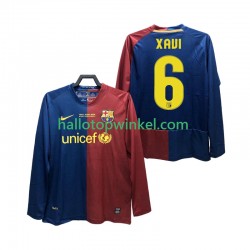 FC Barcelona Voetbalshirt XAVI 6 Champions League 2009 Retro Heren Thuis Tenue 2008 Lange Mouw