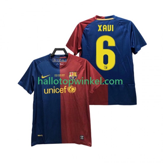 FC Barcelona Voetbalshirt XAVI 6 Champions League 2009 Retro Heren Thuis Tenue 2008 Korte Mouw