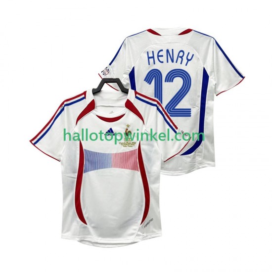 Frankrijk Voetbalshirt Henry 12 Retro Heren Uit Tenue 2006 Korte Mouw