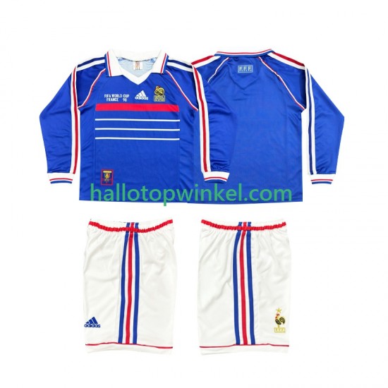 Frankrijk Voetbalshirt 1998 Retro Kleuters/Kids Thuis Tenue Lange Mouw