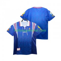 Frankrijk Voetbalshirt 1996 Retro Heren Thuis Tenue Korte Mouw