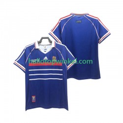 Frankrijk Voetbalshirt 1998 Retro Heren Thuis Tenue Korte Mouw