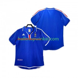 Frankrijk Voetbalshirt 2000 Retro Heren Thuis Tenue Korte Mouw