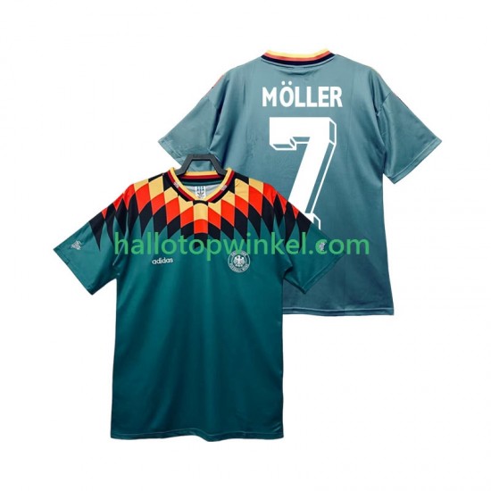 Duitsland Voetbalshirt MOLLER 7 Retro Heren Uit Tenue 1994 Korte Mouw