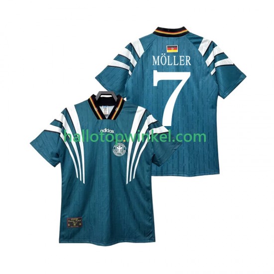 Duitsland Voetbalshirt MOLLER 7 1996 Retro Heren Uit Tenue Korte Mouw