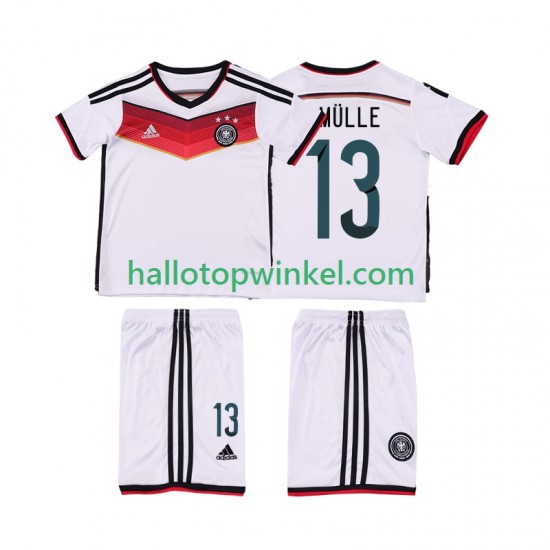 Duitsland Voetbalshirt MULLER 13 2014 Retro Kleuters/Kids Thuis Tenue Korte Mouw