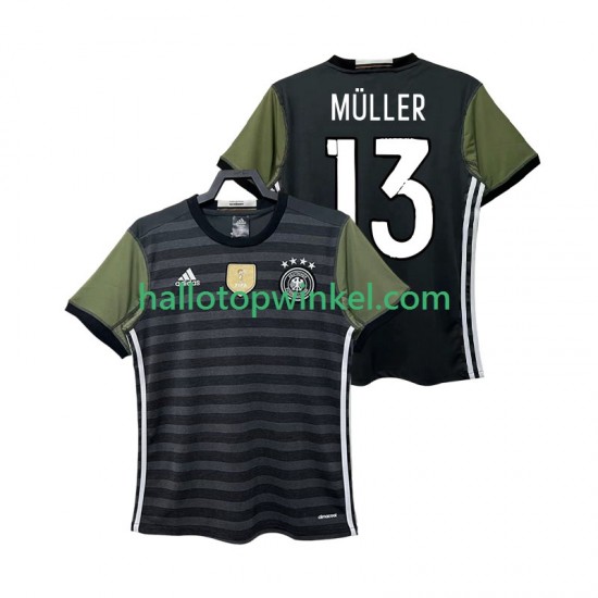 Duitsland Voetbalshirt MULLER 13 2016 Retro Heren Uit Tenue Korte Mouw