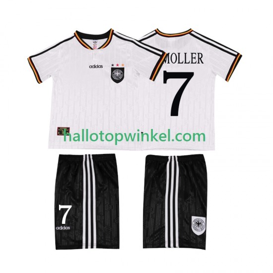 Duitsland Voetbalshirt Moller 7 1996 Retro Kleuters/Kids Thuis Tenue Korte Mouw