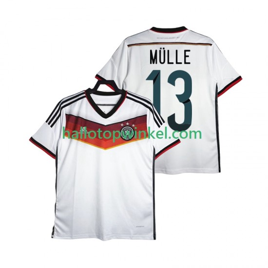 Duitsland Voetbalshirt MULLER 13 2014 Retro Heren Thuis Tenue Korte Mouw