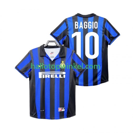 Inter Milan Voetbalshirt BAGGIO 10 1998 Retro Heren Thuis Tenue 1999 Korte Mouw