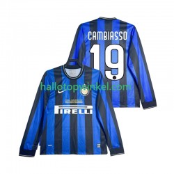Inter Milan Voetbalshirt CAMBIASSO 19 2009 Retro Heren Thuis Tenue 2010 Lange Mouw