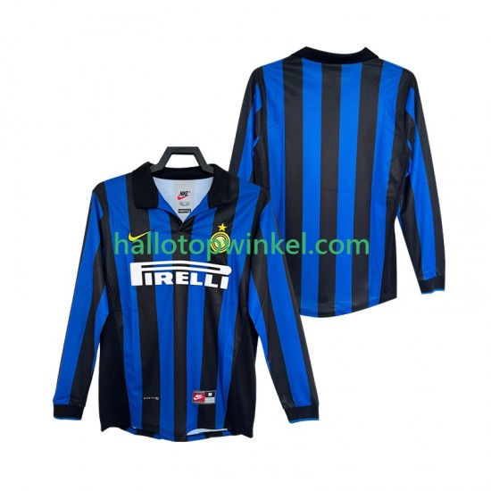 Inter Milan Voetbalshirt 1998 Retro Heren Thuis Tenue 1999 Lange Mouw