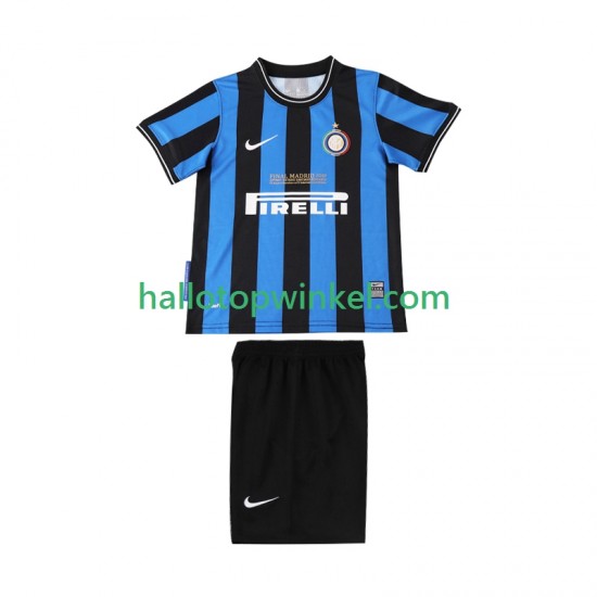 Inter Milan Voetbalshirt 2009 Retro Kleuters/Kids Thuis Tenue 2010 Korte Mouw
