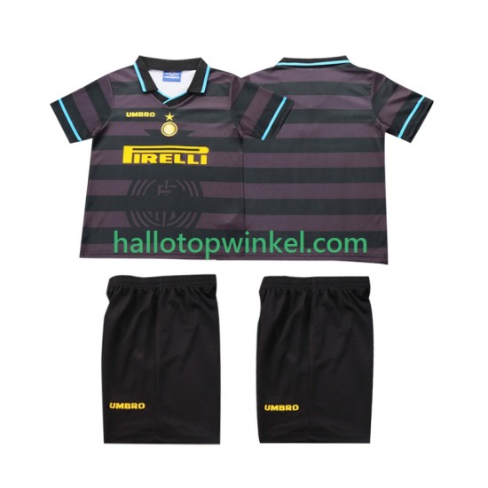 Inter Milan Voetbalshirt 1997 1998 Retro Kleuters/Kids Derde Tenue Korte Mouw