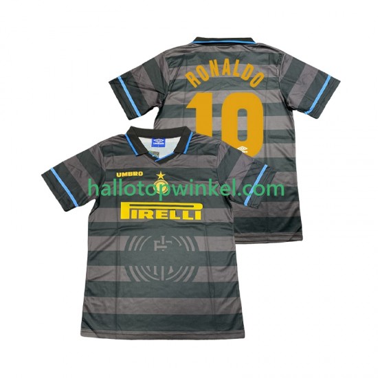 Inter Milan Voetbalshirt Ronaldo 10 1997 1998 Retro Heren Derde Tenue Korte Mouw