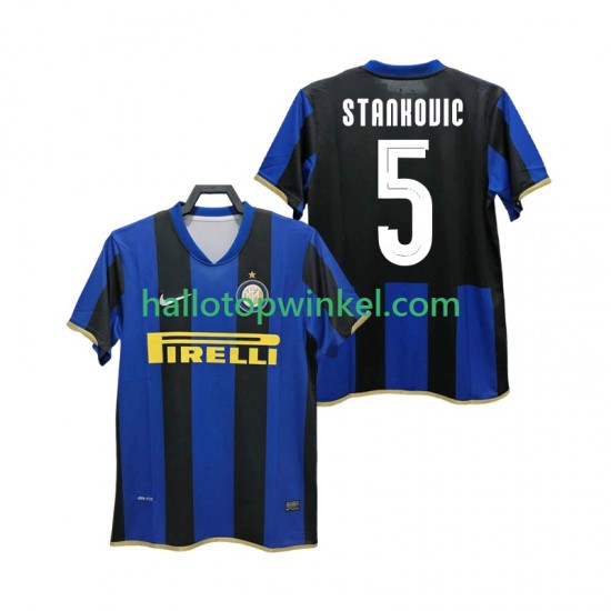 Inter Milan Voetbalshirt STANKOVIC 5 Champions League 2009 Retro Heren Thuis Tenue 2008 Korte Mouw