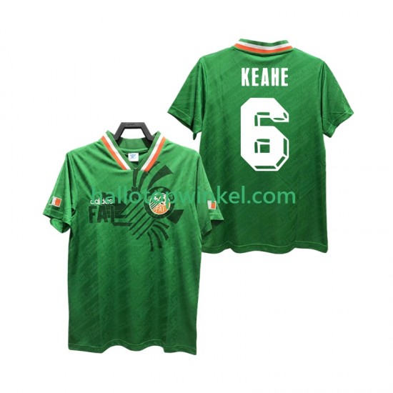 Ierland Voetbalshirt KEAHE 6 Retro Heren Thuis Tenue 1994 Korte Mouw