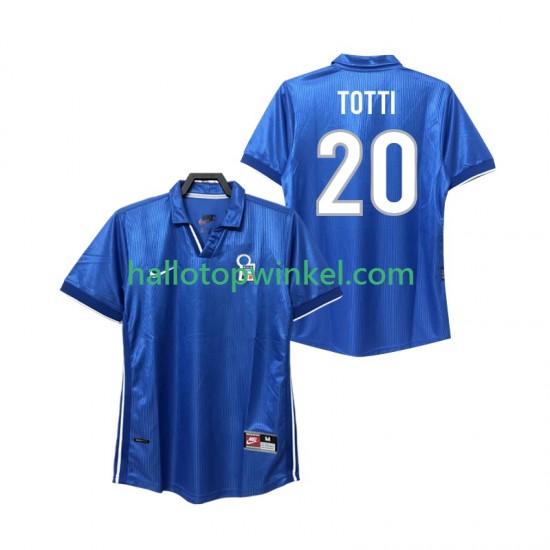 Italië Voetbalshirt Totti 20 1998 Retro Heren Thuis Tenue Korte Mouw