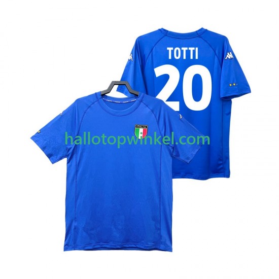 Italië Voetbalshirt Totti 20 2000 Retro Heren Thuis Tenue Korte Mouw