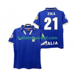 Italië Voetbalshirt ZOLA 21 1996 Retro Heren Thuis Tenue Korte Mouw