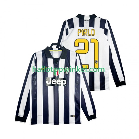 Juventus Voetbalshirt Pirlo 21 2014 2015 Retro Heren Thuis Tenue Lange Mouw