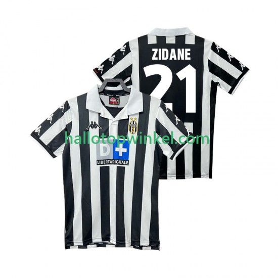 Juventus Voetbalshirt ZIDANE 21 2000 Retro Heren Thuis Tenue 1999 Korte Mouw