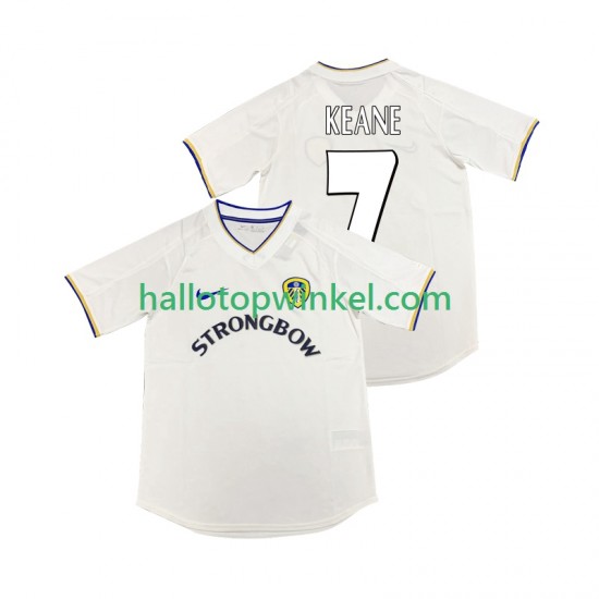Leeds United Voetbalshirt KEANE 7 2000 2001 Retro Heren Thuis Tenue Korte Mouw