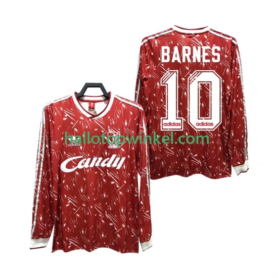 Liverpool Voetbalshirt BARNES 10 1989 1991 Retro Heren Thuis Tenue Lange Mouw