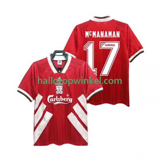 Liverpool Voetbalshirt MCMANAMAN 17 1993 1995 Retro Heren Thuis Tenue Korte Mouw