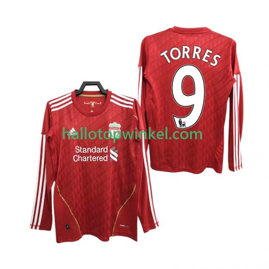 Liverpool Voetbalshirt Torres 9 2012 Retro Heren Thuis Tenue 2010 Lange Mouw