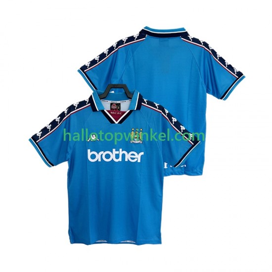 Manchester City Voetbalshirt 1997 1998 Retro Heren Thuis Tenue Korte Mouw