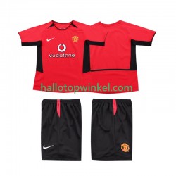 Manchester United Voetbalshirt 2002 Retro Kleuters/Kids Thuis Tenue 2004 Korte Mouw