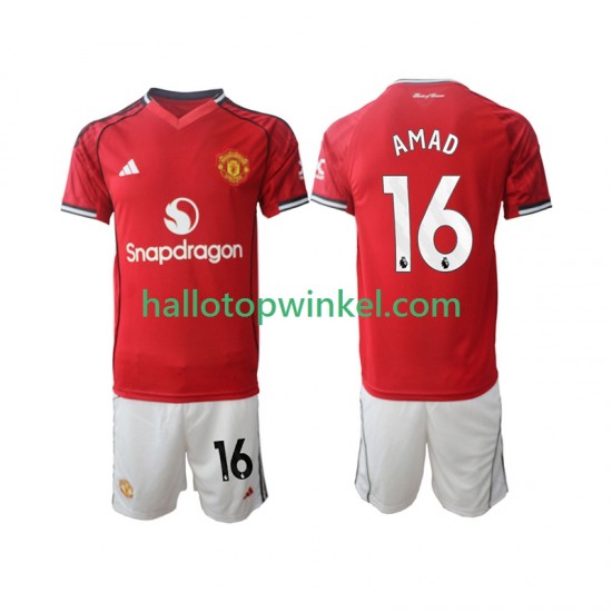 Manchester United Voetbalshirt Amad Diallo 16 Kleuters/Kids Thuis Tenue 2025-2026 Korte Mouw