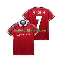 Manchester United Voetbalshirt BECKHAM 7 1998 Retro Heren Thuis Tenue 1999 Korte Mouw
