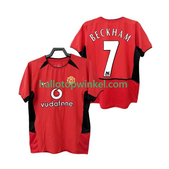 Manchester United Voetbalshirt BECKHAM 7 2002 Retro Heren Thuis Tenue 2004 Korte Mouw