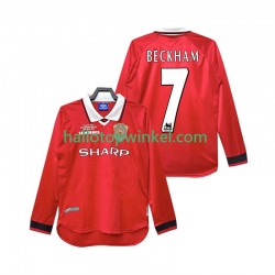 Manchester United Voetbalshirt Beckham 7 2000 Retro Heren Thuis Tenue 1999 Lange Mouw
