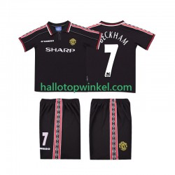 Manchester United Voetbalshirt Beckham 7 1998 Retro Kleuters/Kids Uit Tenue 1999 Korte Mouw