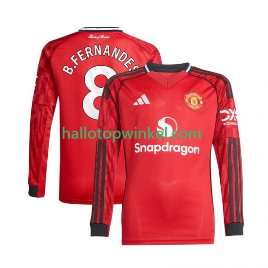 Manchester United Voetbalshirt Bruno Fernandes 8 Heren Thuis Tenue 2025-2026 Lange Mouw