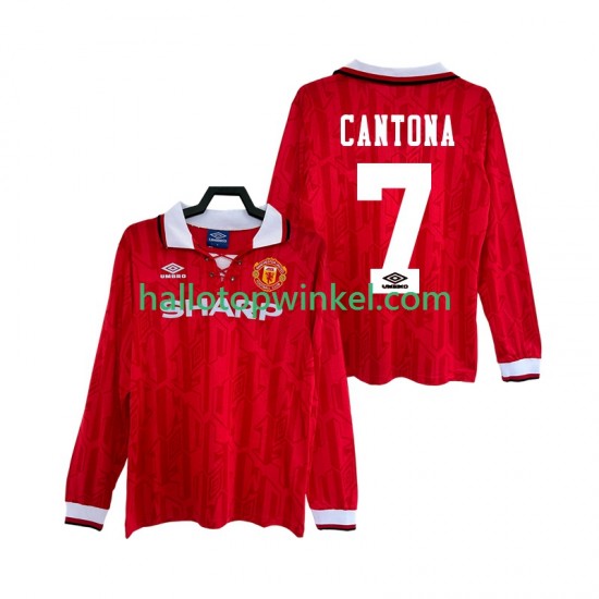 Manchester United Voetbalshirt CANTONA 7 1992 Retro Heren Thuis Tenue 1994 Lange Mouw